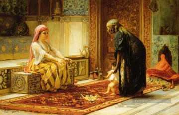 Les premiers pas Arabe Frederick Arthur Bridgman Peinture à l'huile